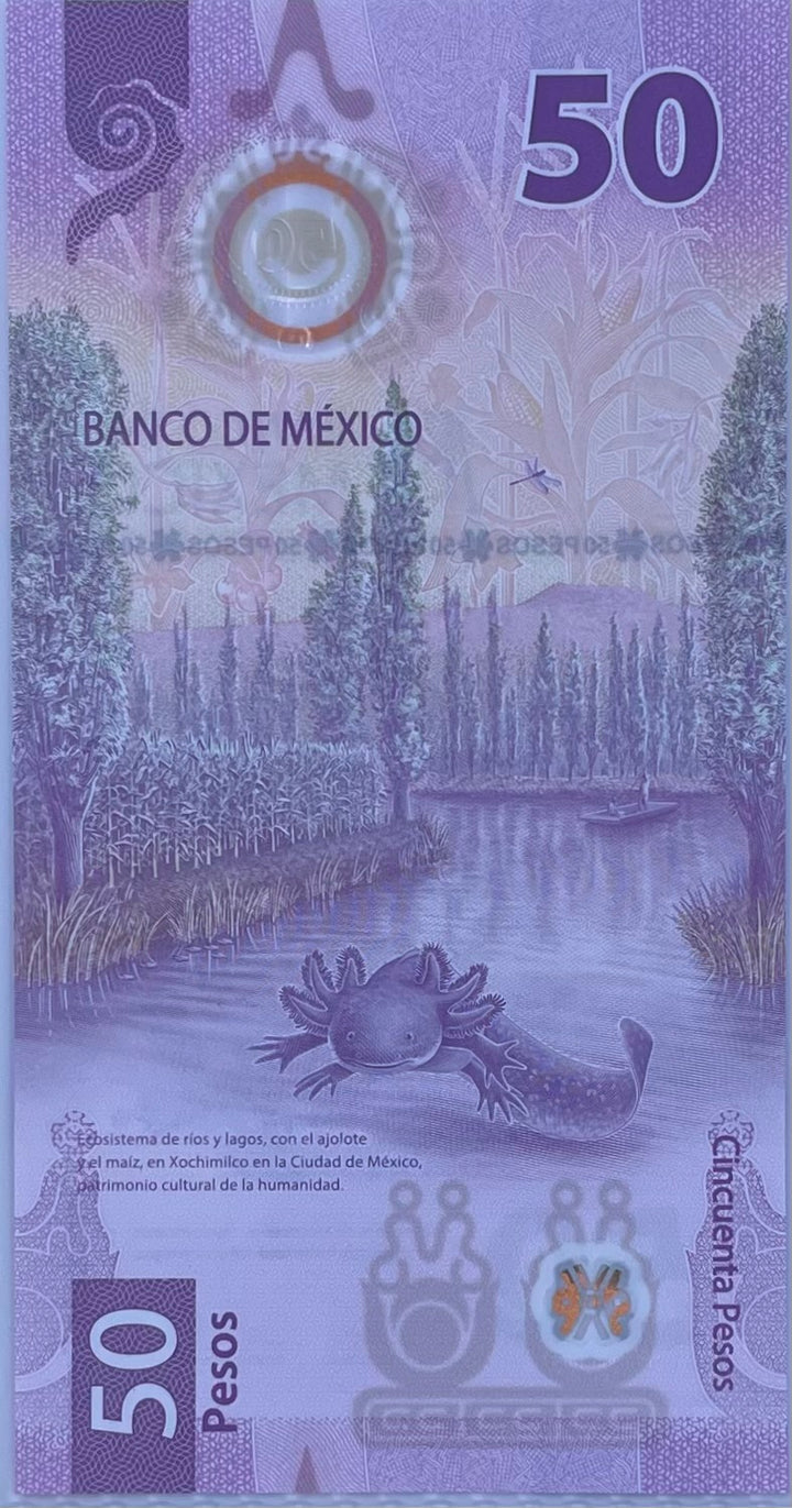 2024 Mexico 50 Pesos P-130Ad UNC Polymer World Banknote