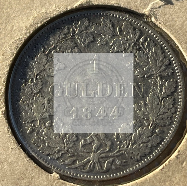 1844 Bavaria German States Silver Gulden Coin - Cool Coins & Notes