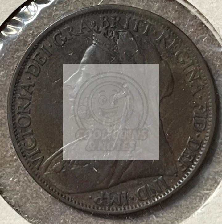 1900 Queen Victoria ONE PENNY British Coin UK - Cool Coins & Notes