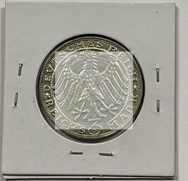 1928-D Germany, Weimar Republic 3 Mark, rare Durer 400th Anniv. BU, SM140 - Cool Coins & Notes