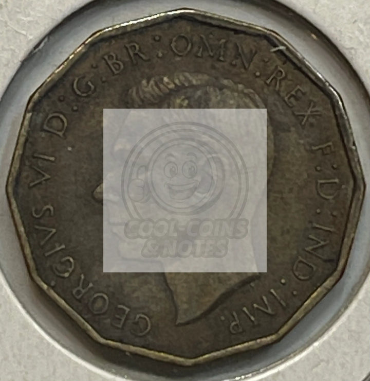 1937 United Kingdom 3 Pence threepence - George VI - KM#863 - Brass Coin - Cool Coins & Notes