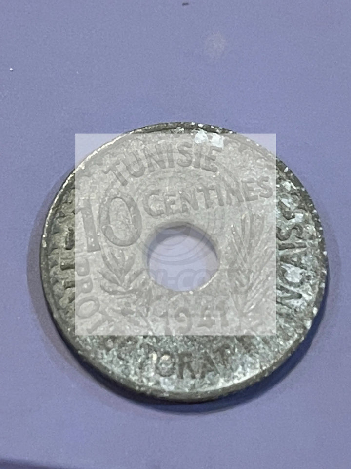 1941 Tunisia 10 Centimes Coin - Cool Coins & Notes