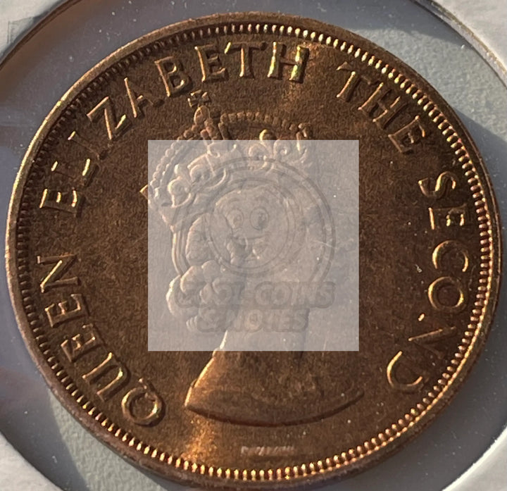 1964 Jersey 1/12 th of a Shilling KM# 21 -Choice BU RED Collector Coin 1 Coin - Cool Coins & Notes