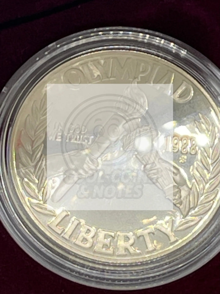 1988-S Seoul Olympiad - Proof Silver Dollar - Box & COA - Cool Coins & Notes