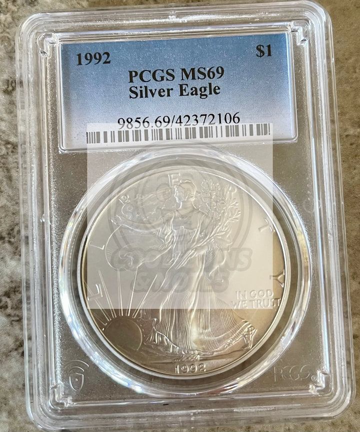 1992 $1 American Silver Eagle PCGS MS 69 - Cool Coins & Notes