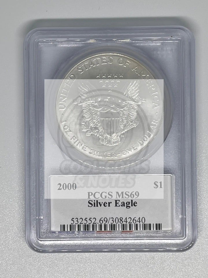2000 PCGS MS 69 Ed M. Moy Exclusive Hand Signed Silver Eagle (EMc) - Cool Coins & Notes