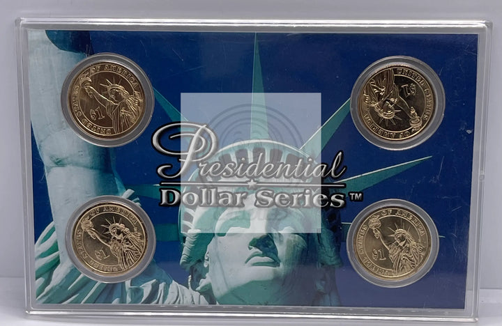 2007 PRESIDENTIAL DOLLAR SERIES 4 UNC Coins In Case - Cool Coins & Notes