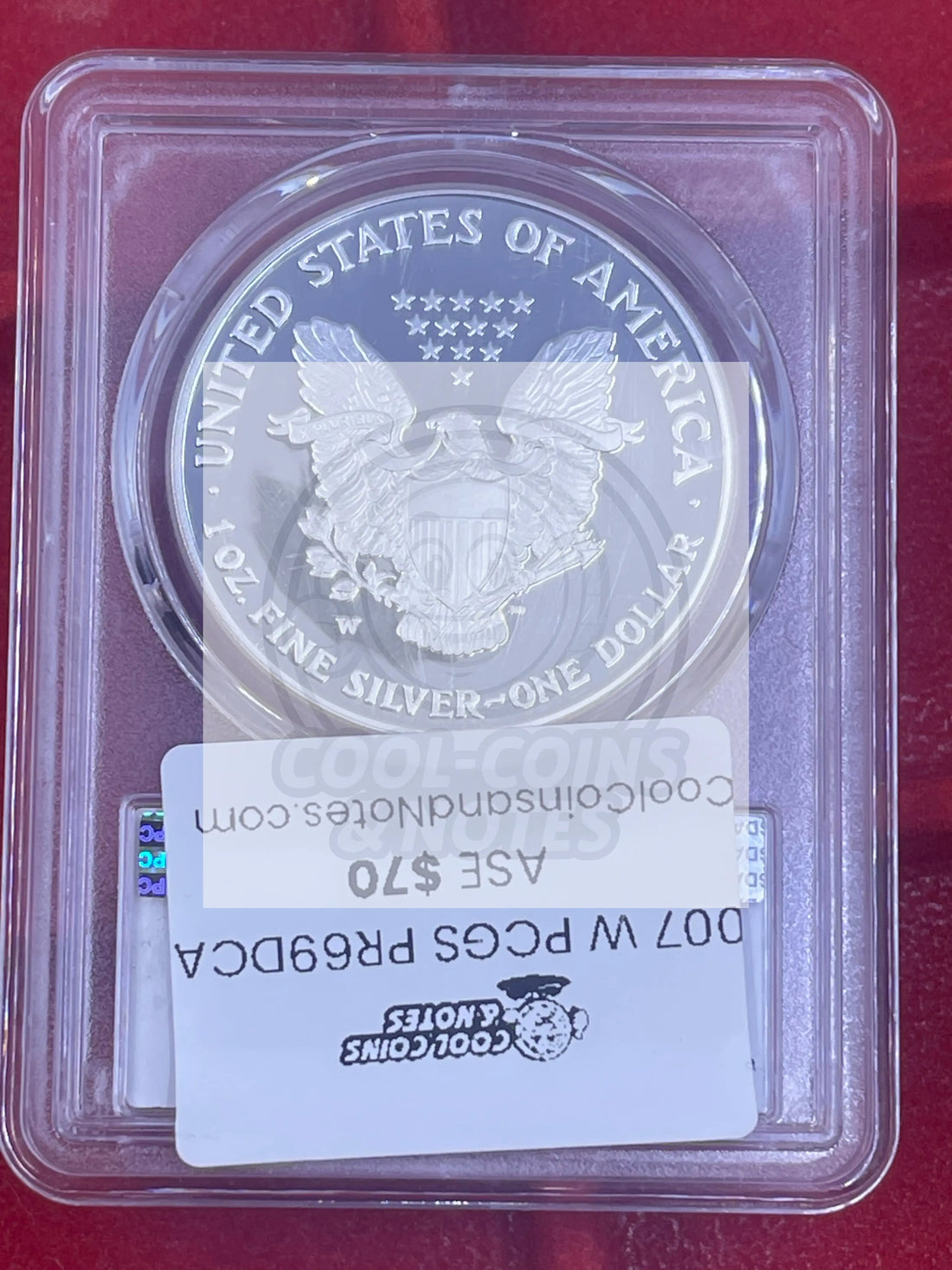 2007-W 1 American Silver Eagle Proof PR69DCAM PCGS DCAM Coin Cool Coins & Notes