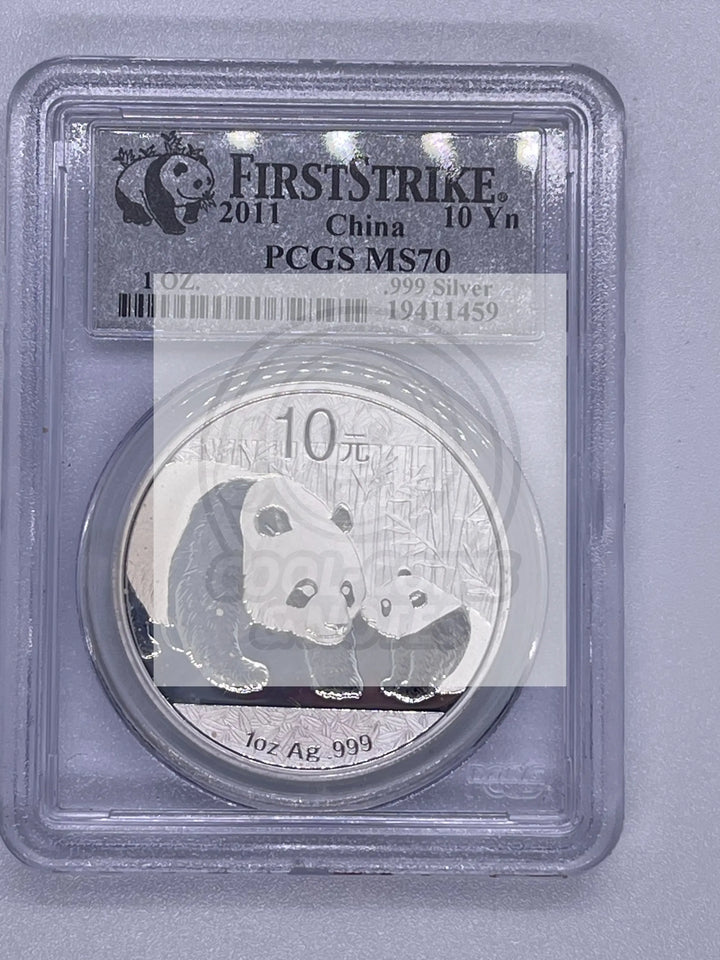 2011 China 10 Yen Panda Silver PCGS MS 70 - Cool Coins & Notes