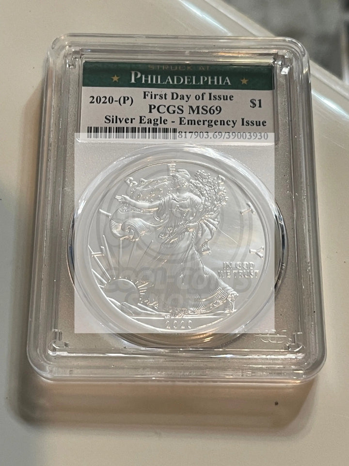 2020P SILVER EAGLE FIRST STRIKE MS69 - MODERN DAY RARITY- TOTAL MINTAGE 50,000 - Cool Coins & Notes