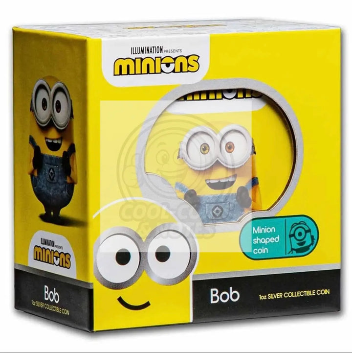 2021 Niue 1 oz Silver $2 Minion Made: Bob Shaped Coin - Cool Coins & Notes