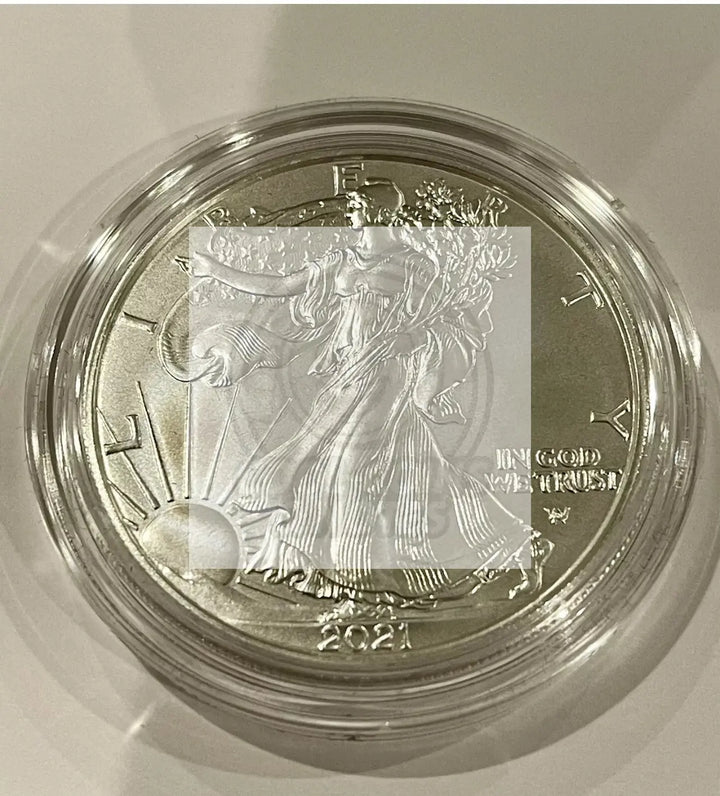 2021 W  SILVER EAGLE PROOF DOLLAR US Mint Coin with Box and COA SM141 - Cool Coins & Notes