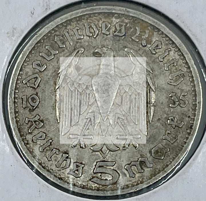 5 Mark 1935 A Germany WW2 Third Reich WW2 Coin - Cool Coins & Notes