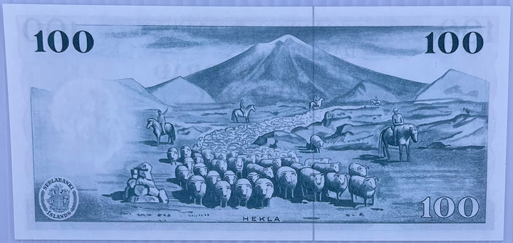 Iceland - Sedlabanki Islands 1961 100 Kronur P-44 Used World Banknote