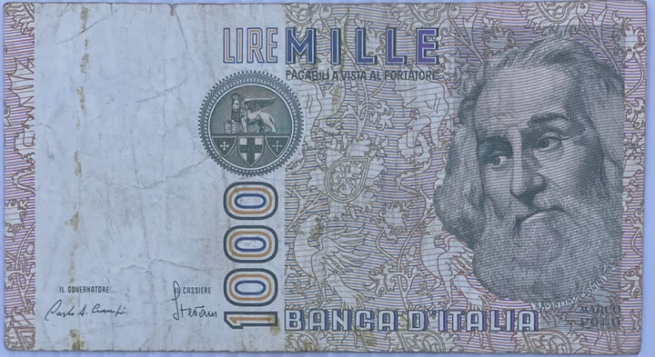 Italy 1982 1,000 Lire P-109, Used World Banknote