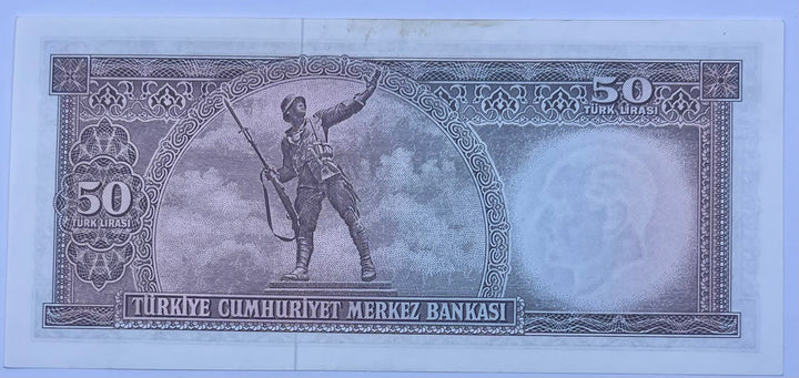 Turkey 1960 50 Lira P-162 UNC World Banknote