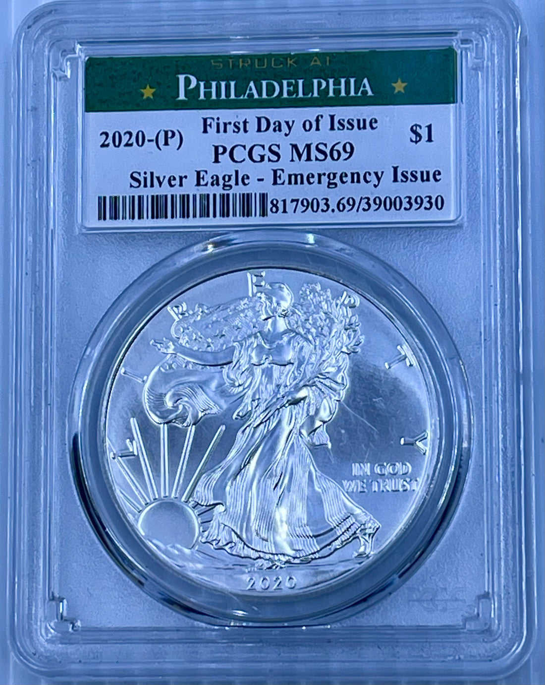 ASE Silver Eagle 2015 P PCGS MS 69 1 Ounce Silver Eagle Coin 79,640 Minted - Cool Coins & Notes