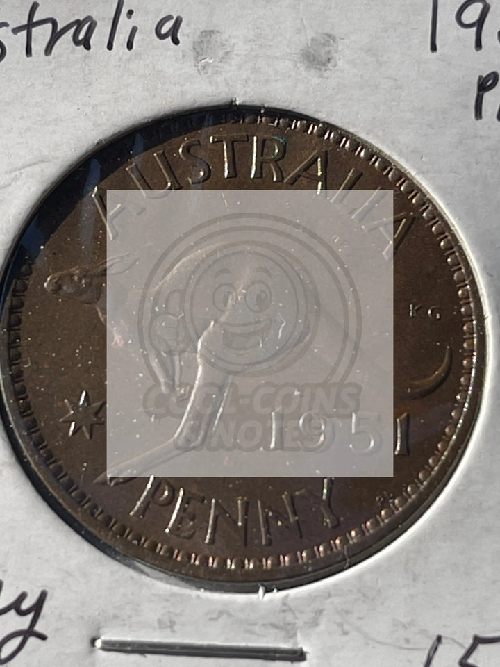 🇦🇺 AUSTRALIA PENNY 1958 QEII Proof Like B66 - Cool Coins & Notes