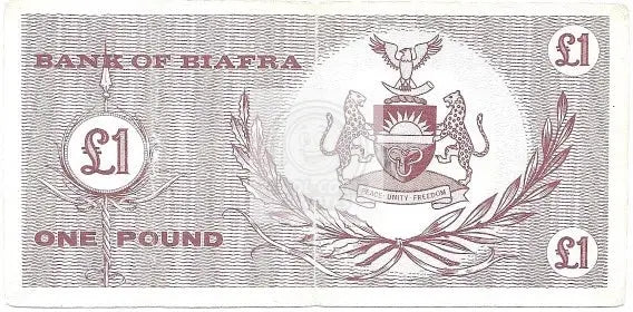 Biafra (Nigeria) 1 Pound, 1967 P-2 Palm Tree Banknote Circulated - Cool Coins & Notes