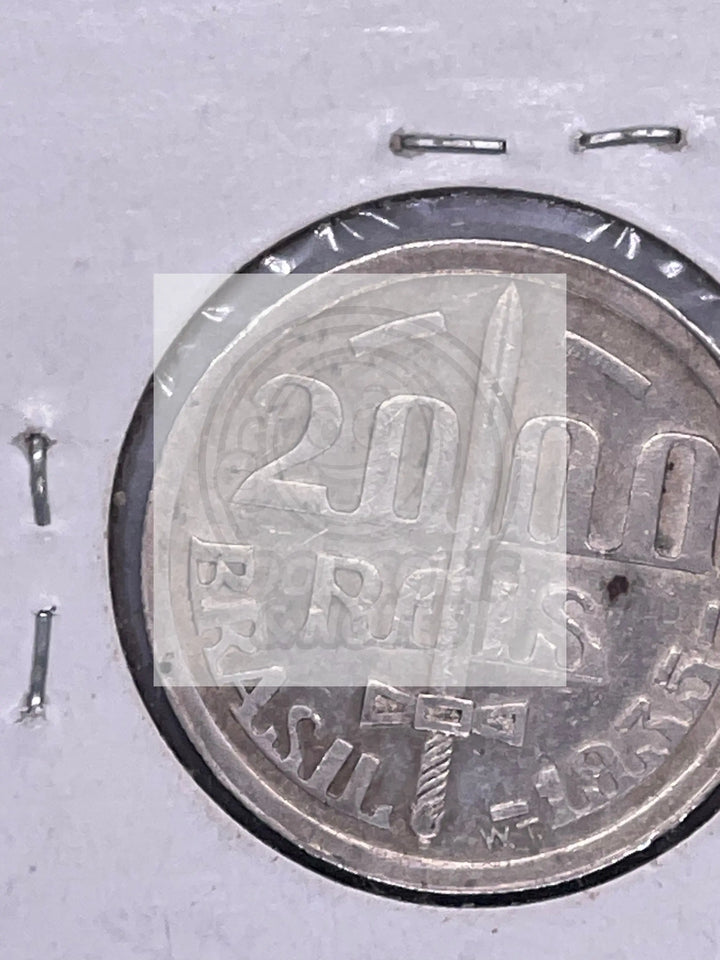 Brazil 2000 Reis 1935 XF Silver Coin - Cool Coins & Notes