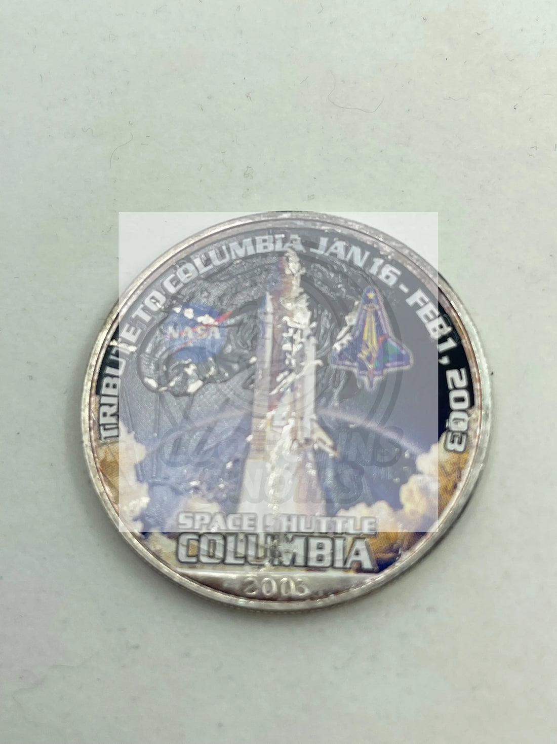 Colorized Spaceship Columbia American Silver Eagle - Cool Coins & Notes