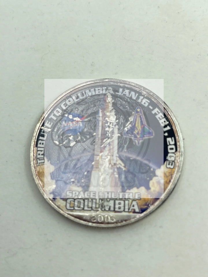 Colorized Spaceship Columbia American Silver Eagle - Cool Coins & Notes