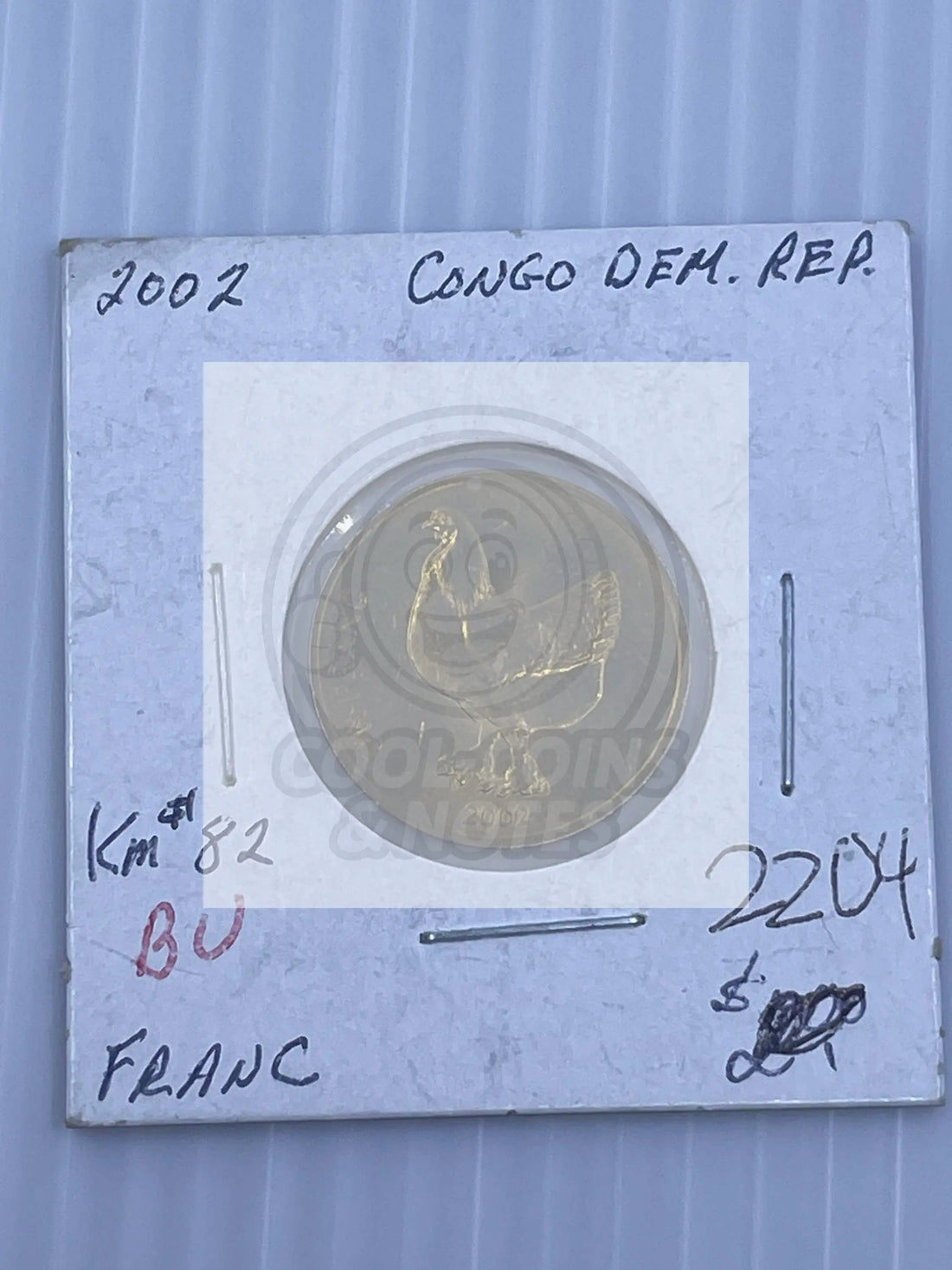 Congo 2002 1 Franc KM 82 UNC Workd Coin Lion