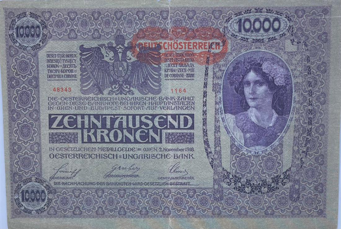 1919 Austria 10,000 Kronen P-66 Used World Banknote