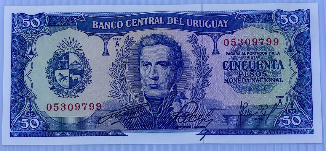 Uruguay 1967 50 Pesos P-46 UNC World Banknote Currency