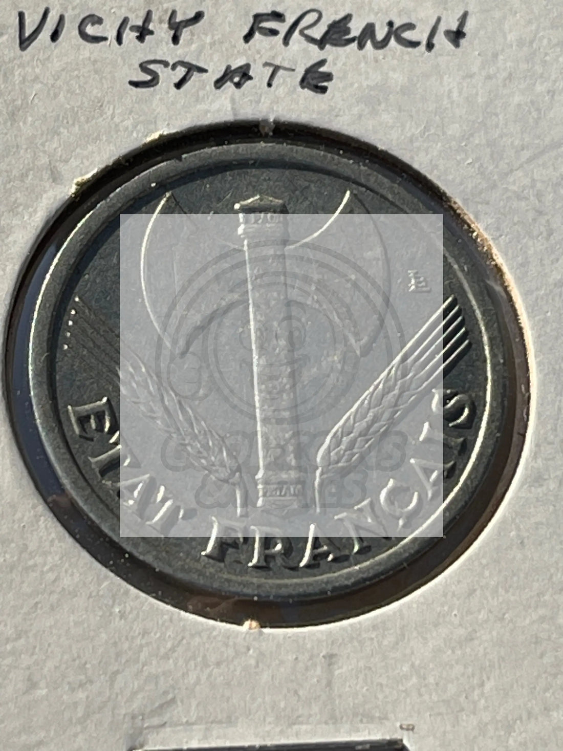 France 2 Francs 1944 Vichy (German Occupied). WWII World Coin. - Cool Coins & Notes