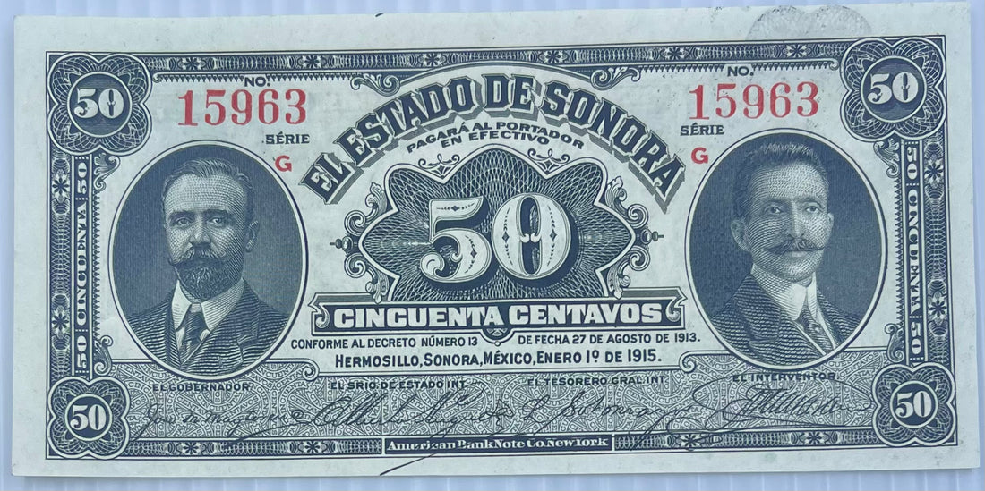 Mexico 1915 50 Centavos P-S1070 UNC World Banknote