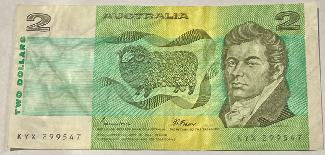 Australia 1985 2 Dollars P-43 Used World Banknote