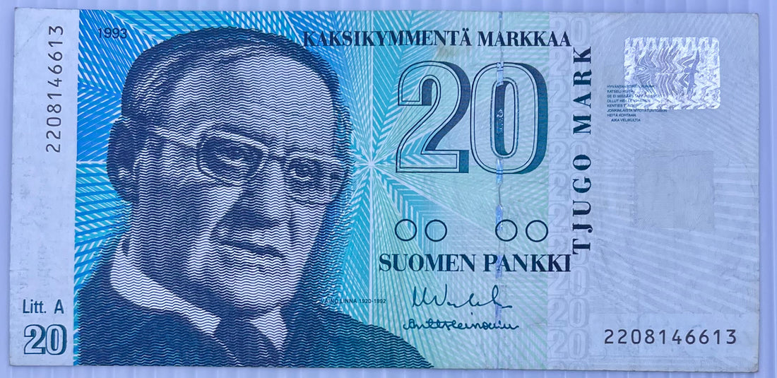 Finland 1993 20 Markkaa P-123 Used World Banknote