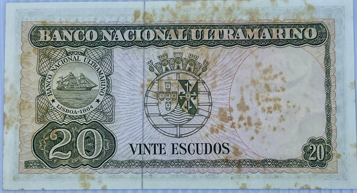 Portugal Timor 1967 20 Escudos P-26 AUNC World Banknote Currency