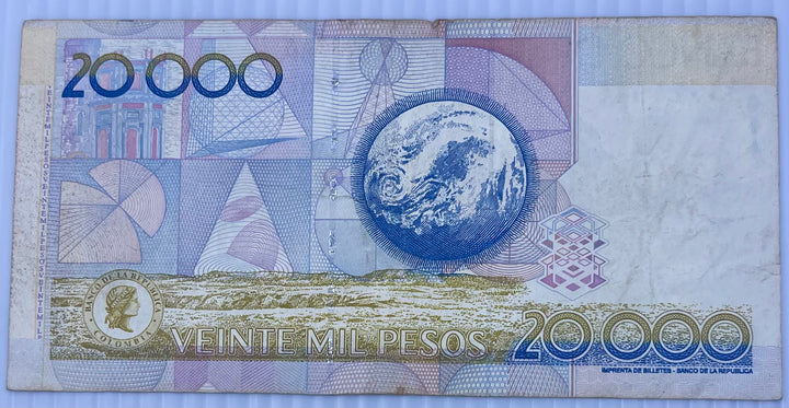 Columbia 2010 20000 pesos P-454 Used World Banknote