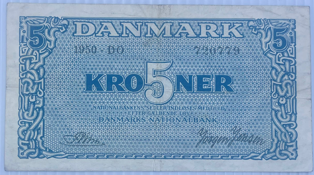 Denmark 1930 5 Kroner P-35g Used World Banknote Currency