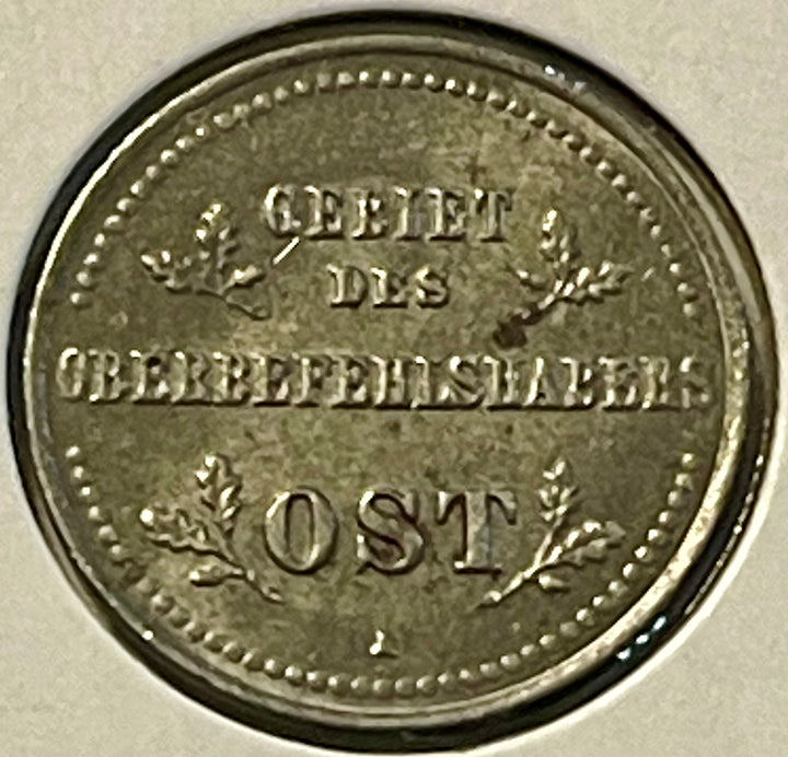 GERMAN EMPIRE MILITARY COINAGE 1 KOPEK 1916 J WWI KM#21 Wilhelm II Coin - Cool Coins & Notes