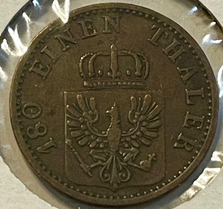 German States Prussia (Kingdom in North German Confederation) 2 Pfennig 1867 B KM481 Coin - Cool Coins & Notes