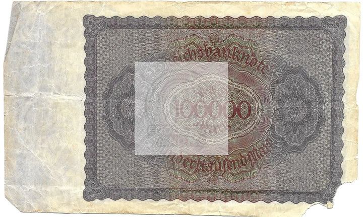 Germany 1923 100000 Mark P83 Used World Banknote Currency - Cool Coins & Notes