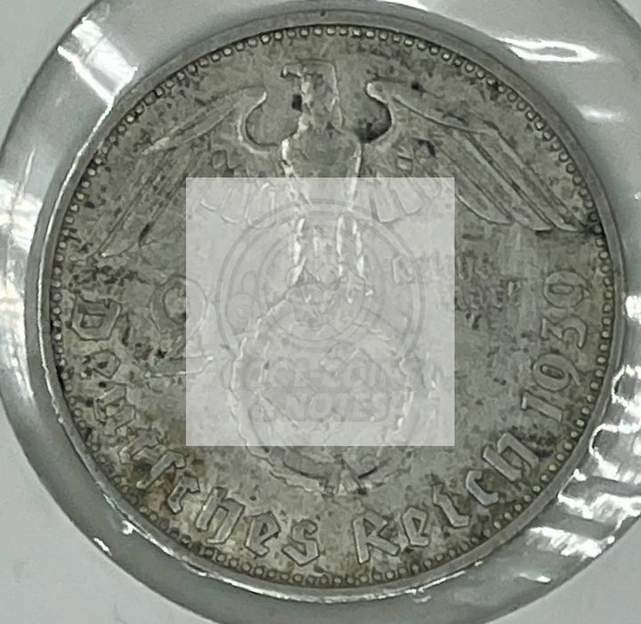 Germany 1939 J 2 Mark German WW2 Silver Coin Third Reich Reichsmark AU - Cool Coins & Notes