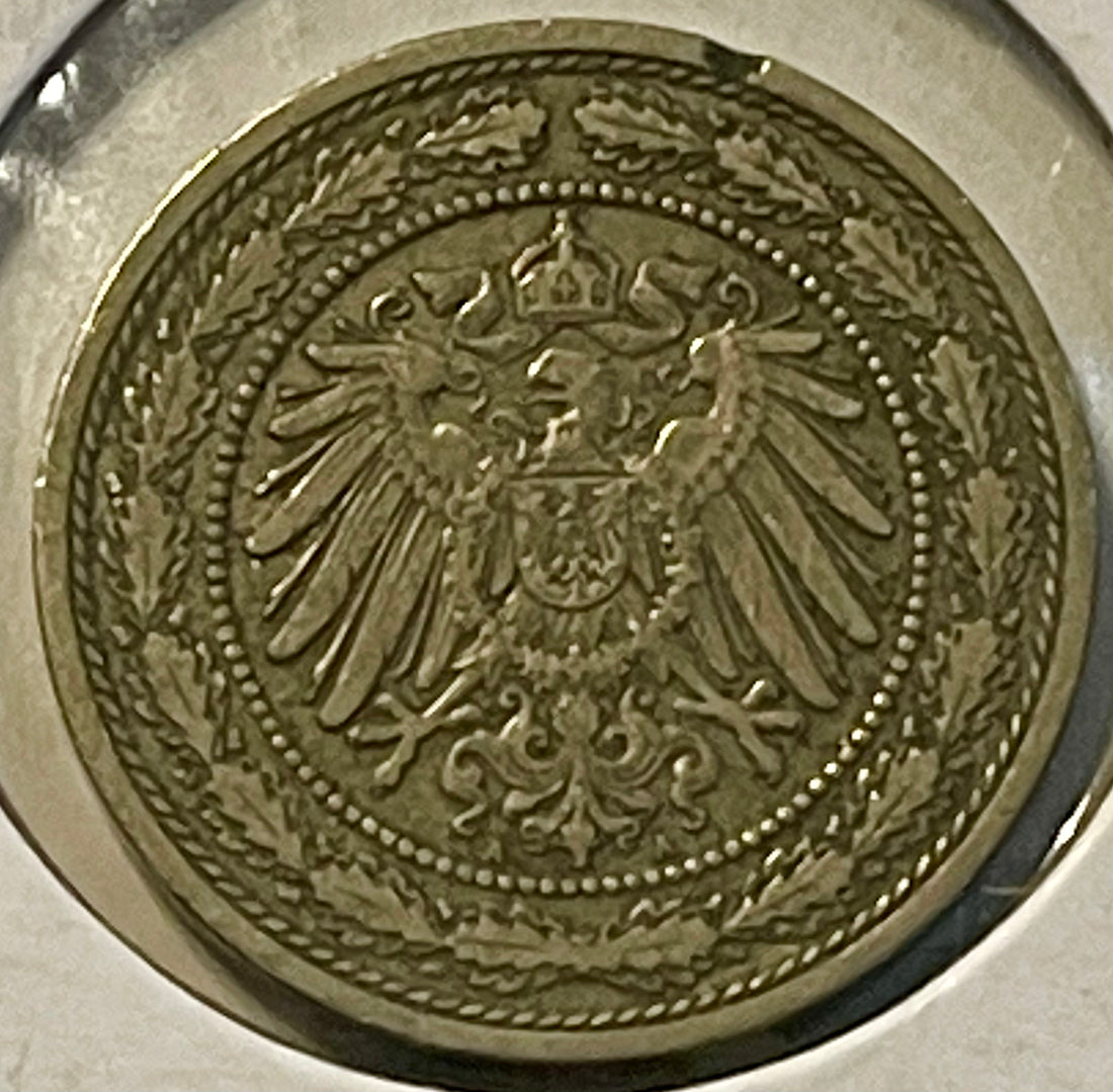 Germany Empire 20 Pfennig 1890A KM 13 CuNi Coin - Cool Coins & Notes