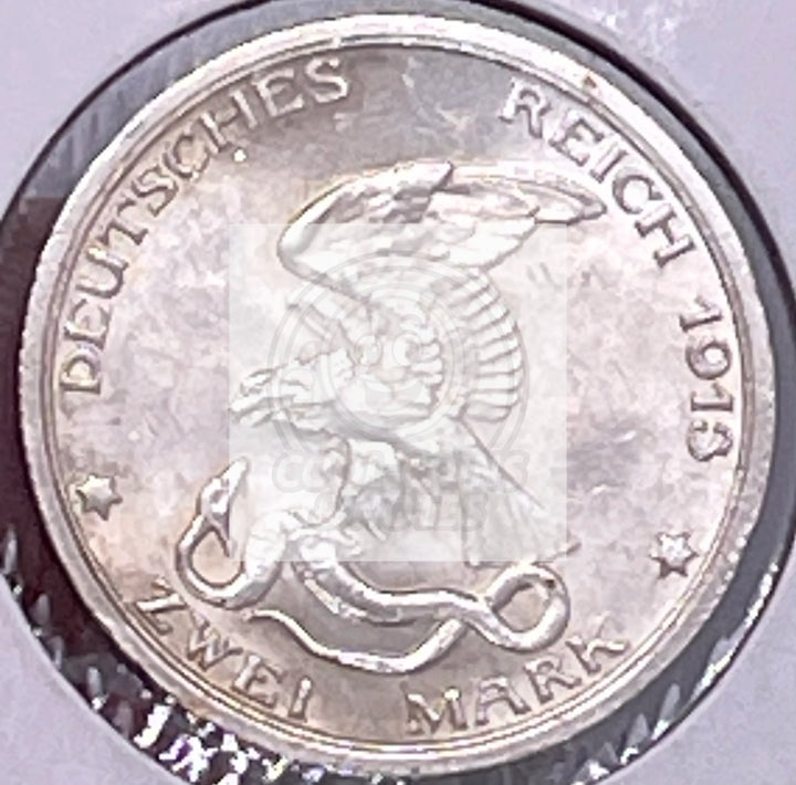 Germany - Prussia silver 2 Mark 1913A Berlin Defeat of Napoleon Commemorative AU - Cool Coins & Notes