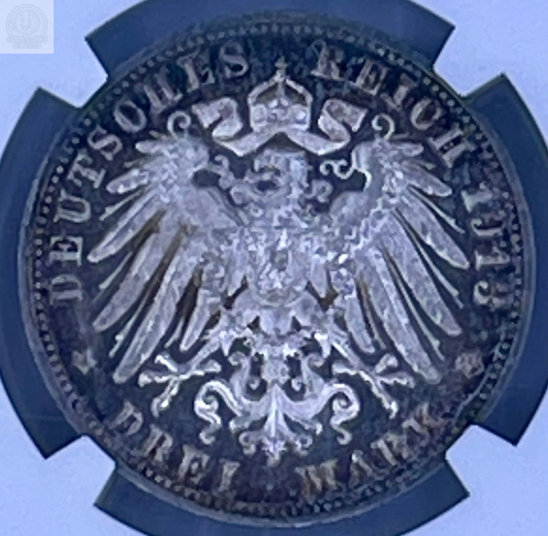 Germany, Saxony, 3 Mark 1913-E (Leipzig Battle) Silver, NGC MS66 Cool Coins & Notes