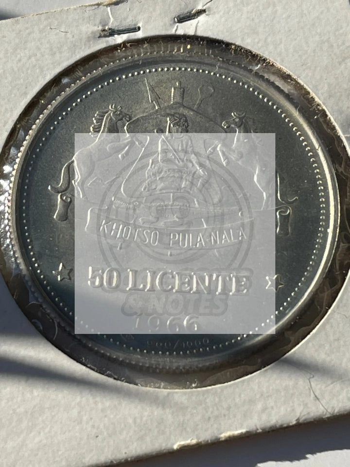 Lesotho 1966 50 Licente KM#4.2 Silver 0.900 Low Mintage MS65 Coin - Cool Coins & Notes