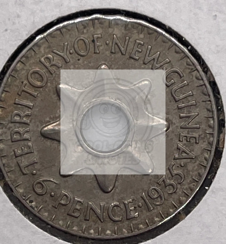New Guinea 1935 6 Pence Coin - Cool Coins & Notes