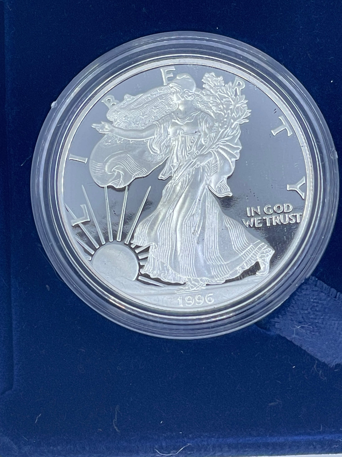 United States 1996-P Proof American Silver Eagle 1 Oz .999 Coin OGP with COA Cool Coins & Notes