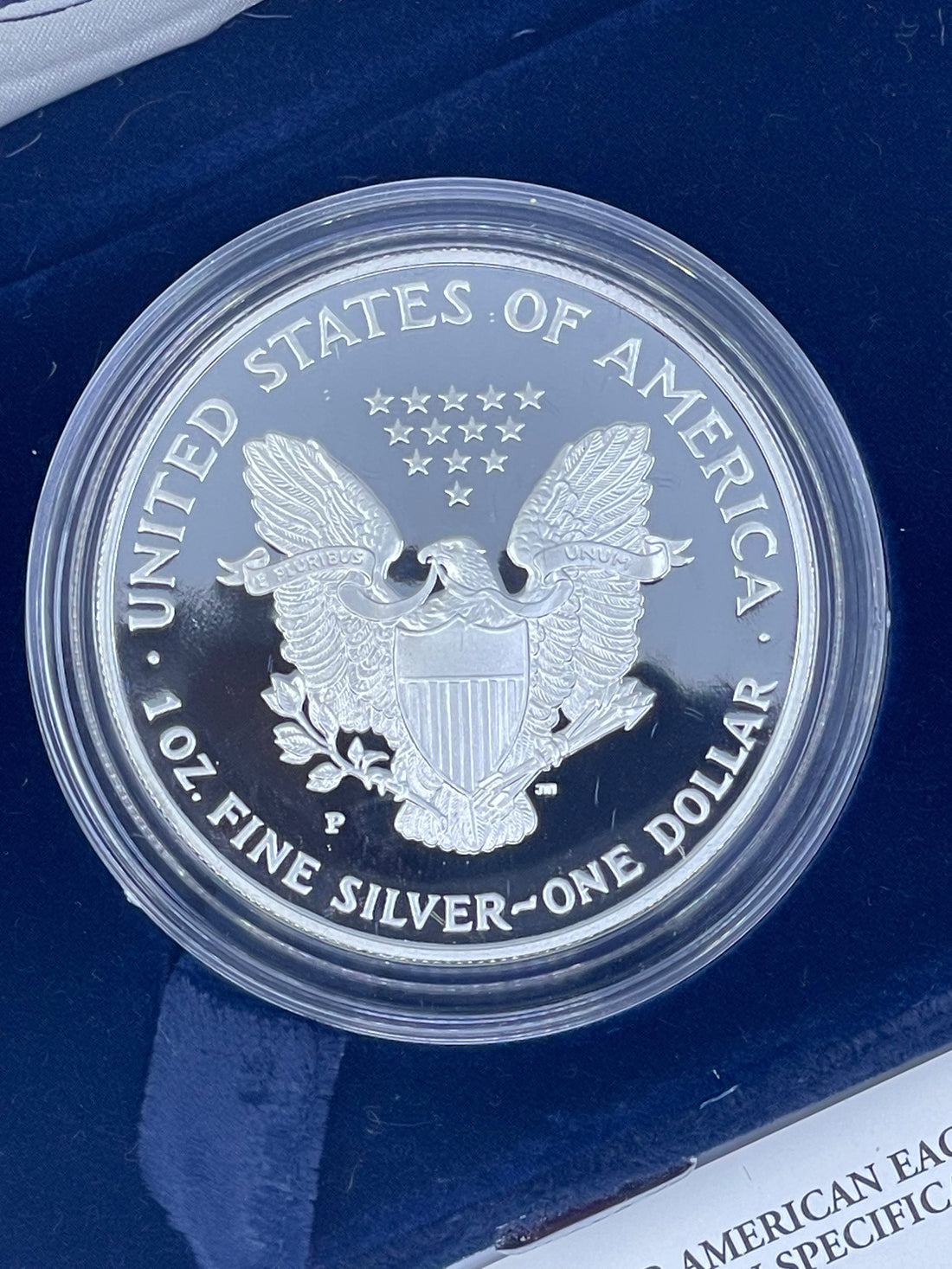 United States 1996-P Proof American Silver Eagle 1 Oz .999 Coin OGP with COA Cool Coins & Notes