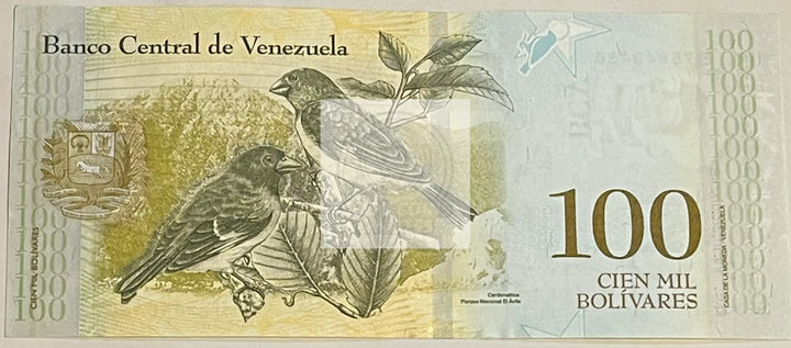 Venezuela 100000 Bolivares, 2017 P-100d UNC, World Banknote Currency - Cool Coins & Notes