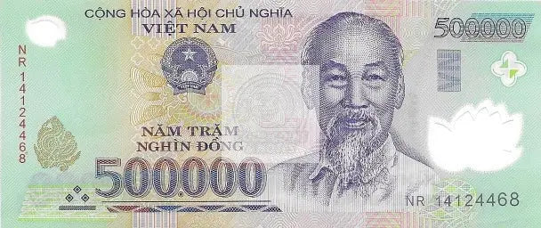 Vietnam 500,000 Dong P-124 UNC Polymer World Banknote - Cool Coins & Notes