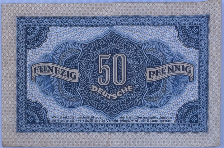 1948 Germany 50 Pfennig P-12 Circulated World Banknote